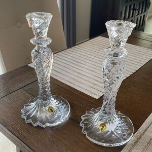 WATERDORD CRYSTAL CANDLE HOLDER SET
